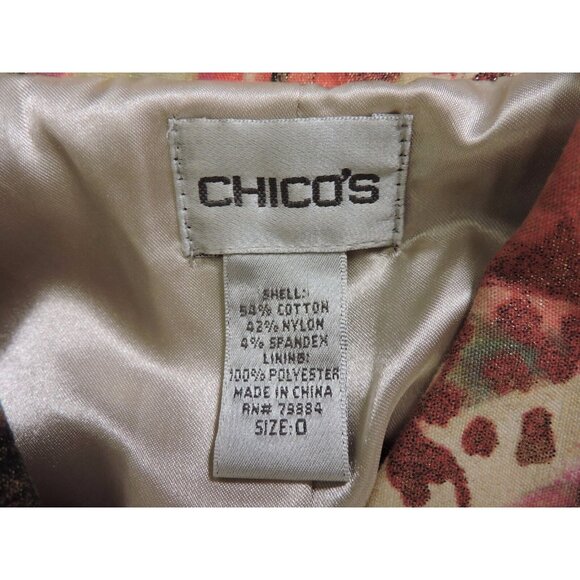 Chicos Jacket Button Down Blazer Artistic Pink Chico’s Size 0 Womens 4 Small - Picture 10 of 11